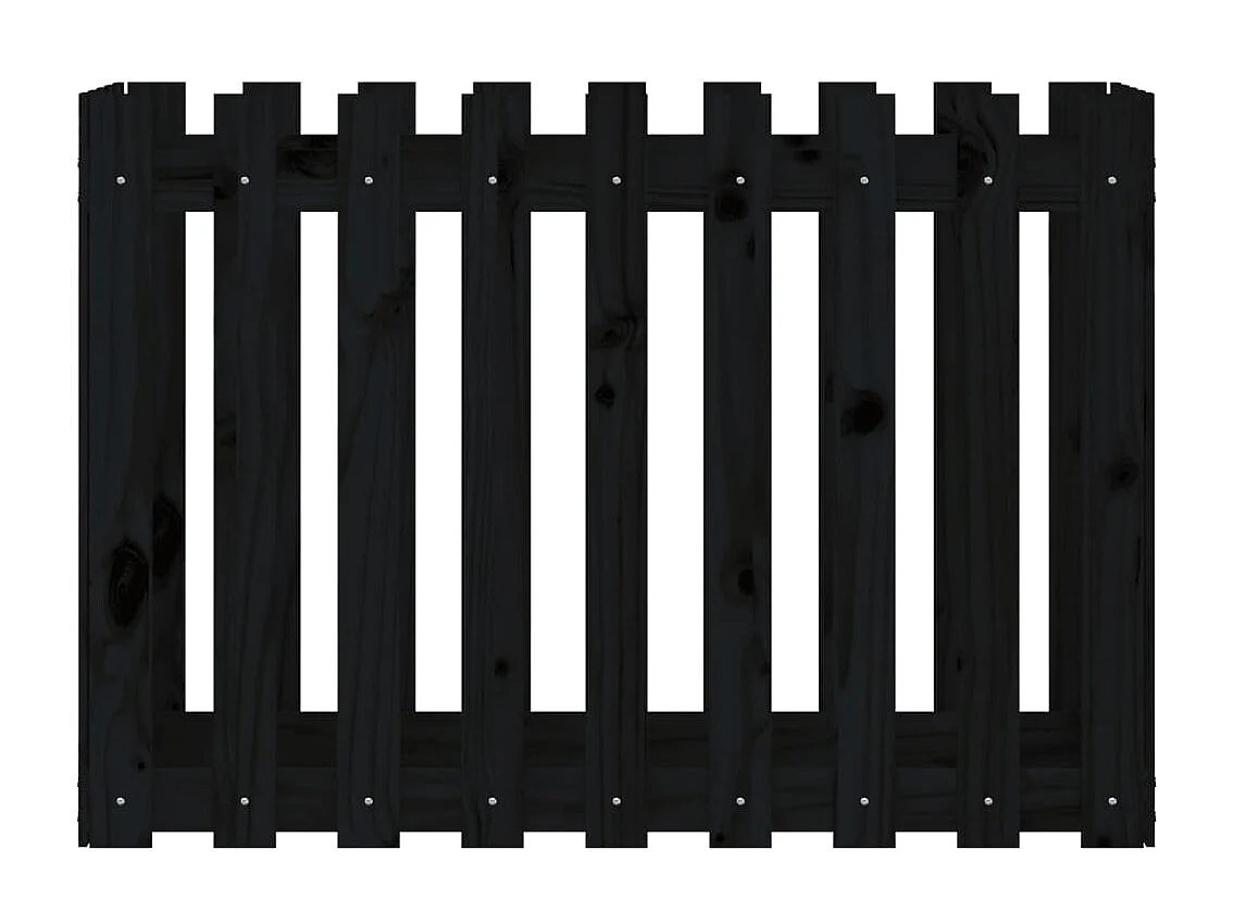 Vassoio per fioriera aiuola rialzata piante fiori terrazza giardino recinzione giardino design 100 x 50 x 70 cm pino massiccio nero 02_0039791