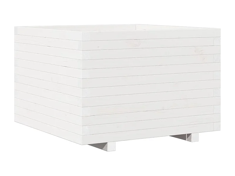 Jardinière bac lit surélevé bois blanche 70 x 70 x 49.5 cm 02_0037826