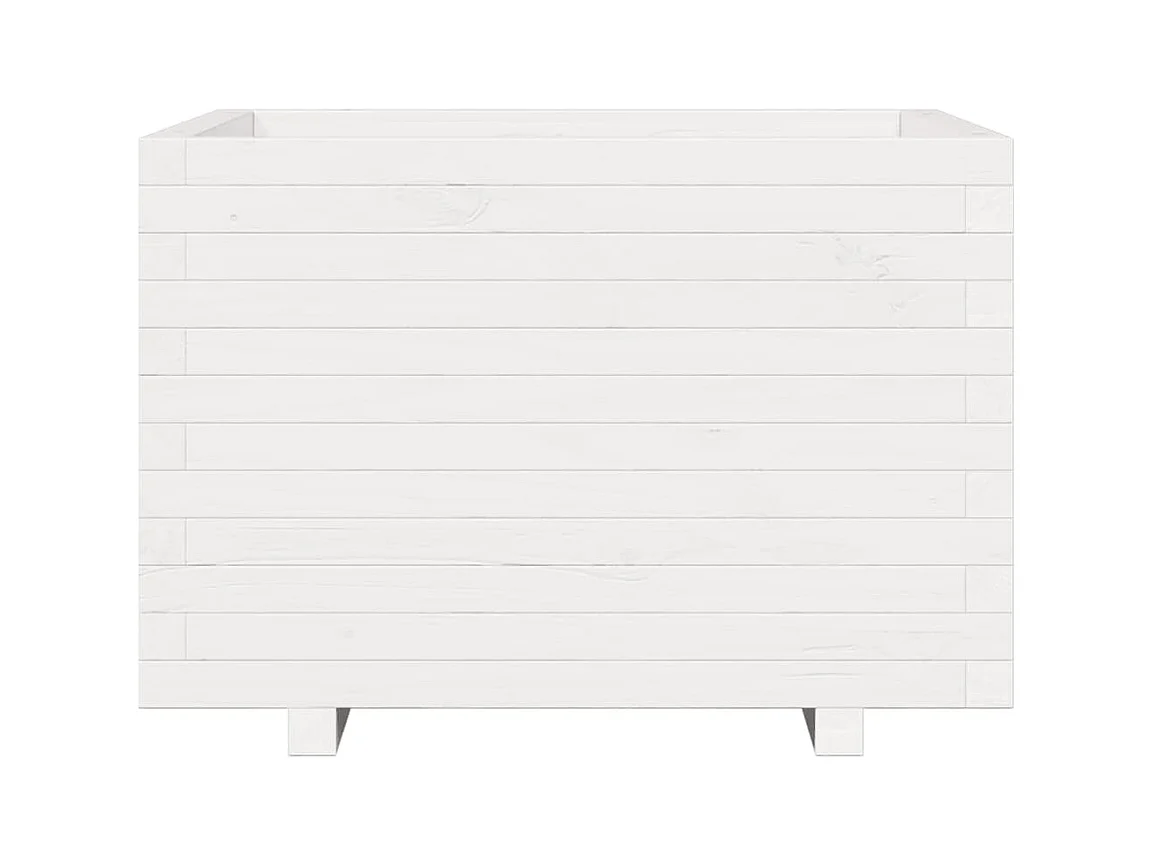 Jardinière bac lit surélevé bois blanche 70 x 70 x 49.5 cm 02_0037826