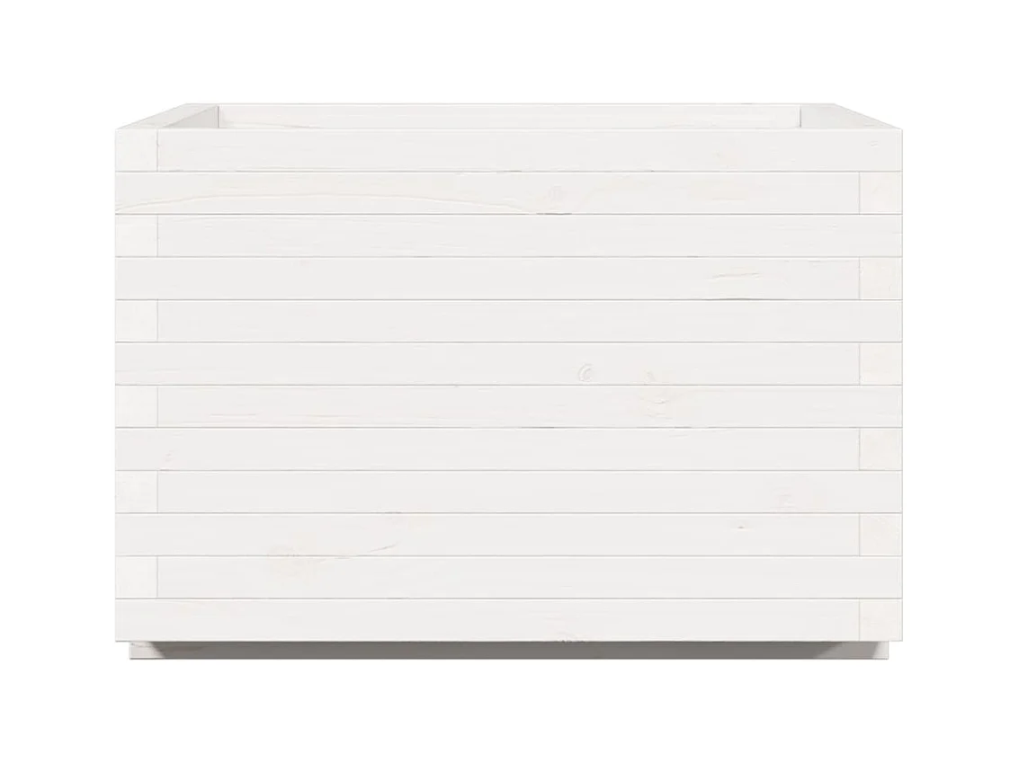 Jardinière bac lit surélevé bois blanche 70 x 70 x 49.5 cm 02_0037826