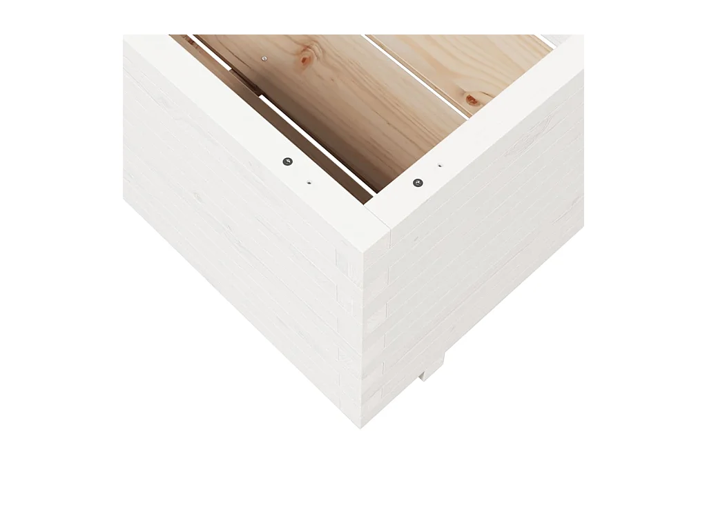 Jardinière bac lit surélevé bois blanche 70 x 70 x 49.5 cm 02_0037826