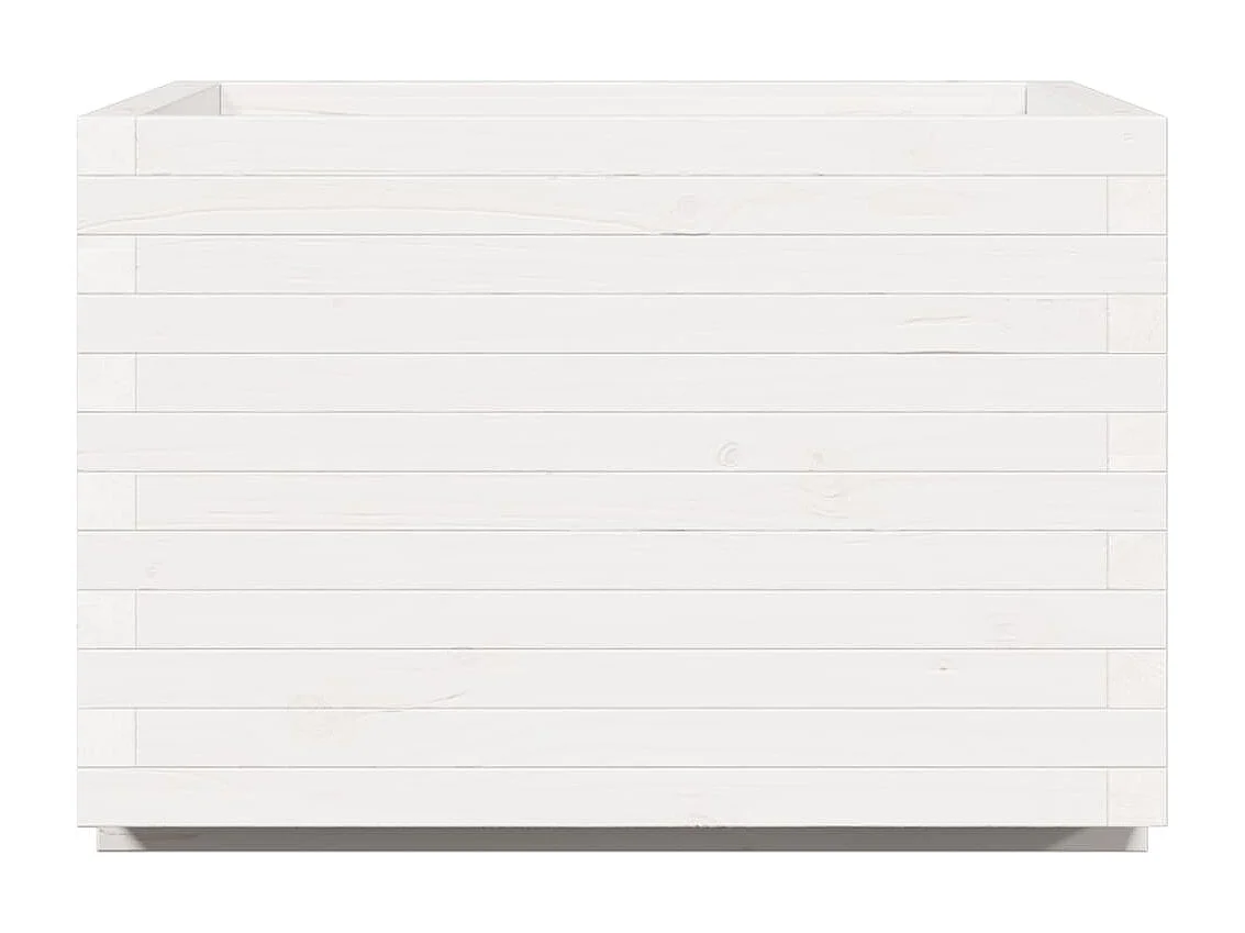 Jardinière bac lit surélevé bois blanche 70 x 70 x 49.5 cm 02_0037826