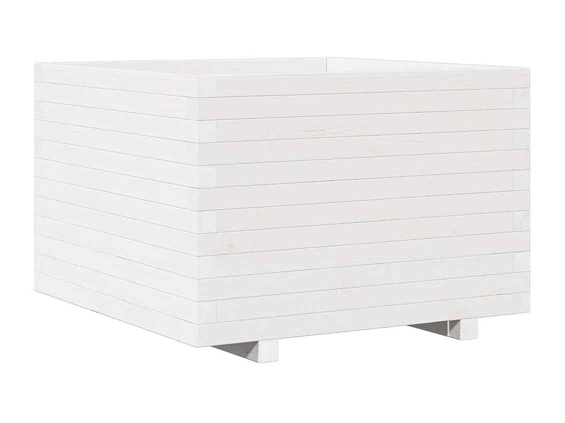 Jardinière bac lit surélevé bois blanche 70 x 70 x 49.5 cm 02_0037826