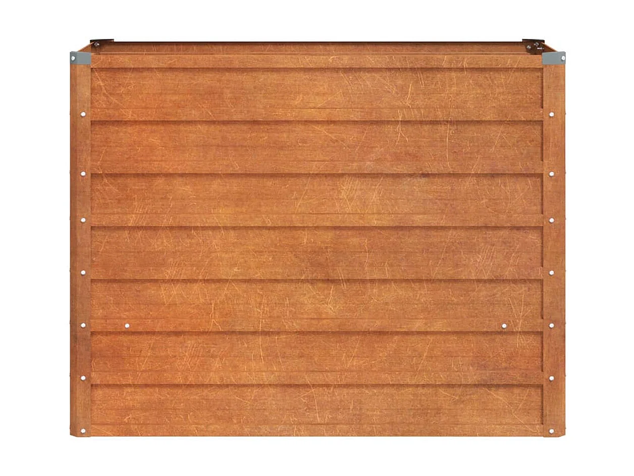 Macetero bancal elevado plantas flores terraza jardín oxidado 100 x 40 x 77 cm acero corten marrón 02_0039859