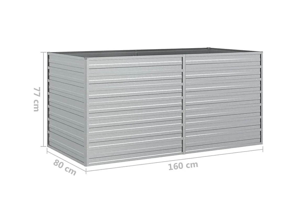 Jardinière bac lit surélevé argenté 160 x 80 x 77 cm 02_0039385