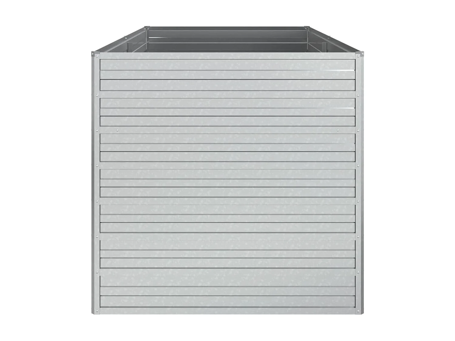 Macetero bancal elevado plantas flores terraza jardín jardín 160 x 80 x 77 cm acero galvanizado plateado Plata 02_0039385