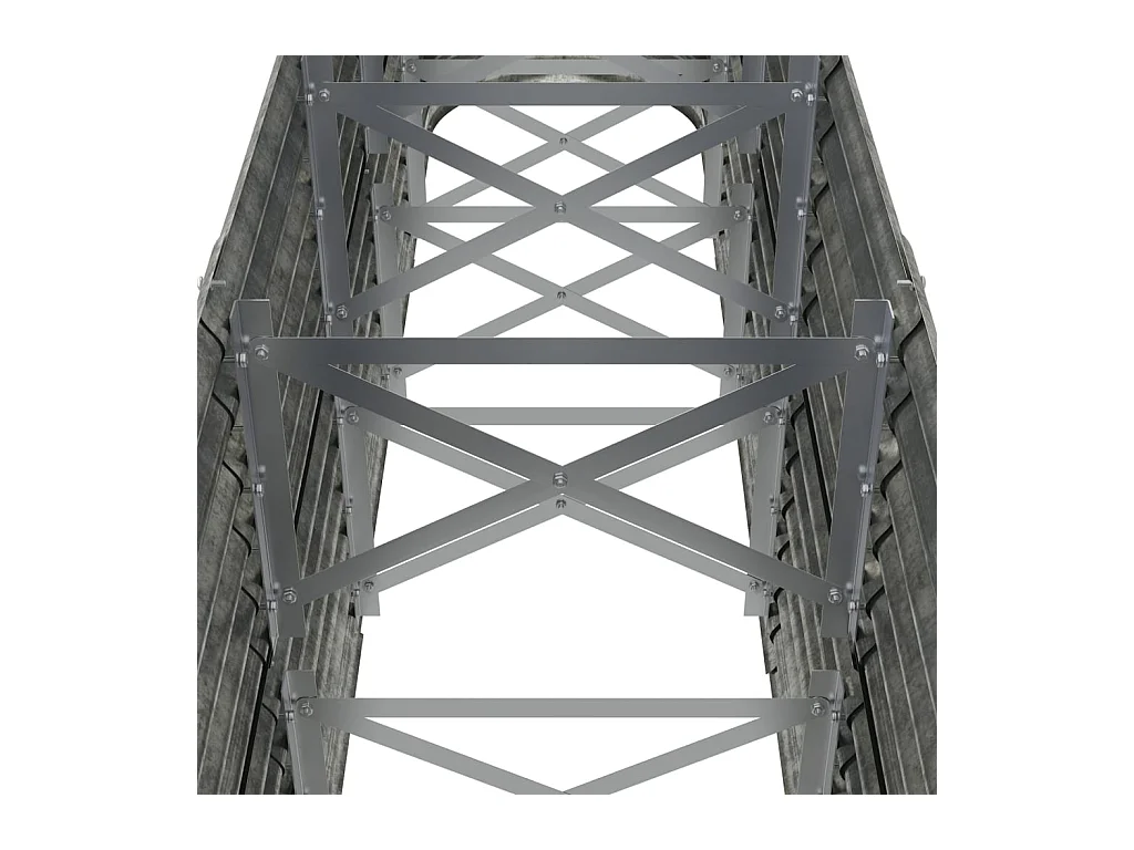 Jardinière bac lit surélevé argenté 224 x 40 x 68 cm 02_0039708