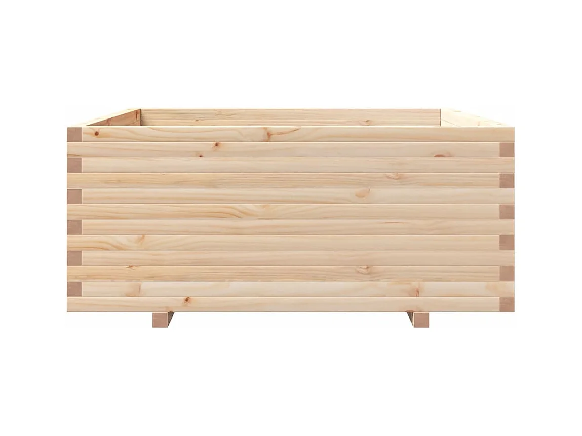 Jardinière bac lit surélevé bois marron 110 x 110 x 49.5 cm 02_0037320