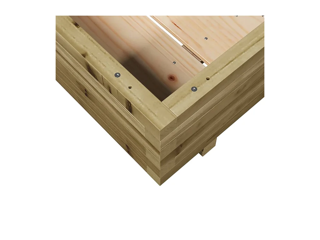 Jardinière bac lit surélevé bois marron 90 x 90 x 45438 cm 02_0038047