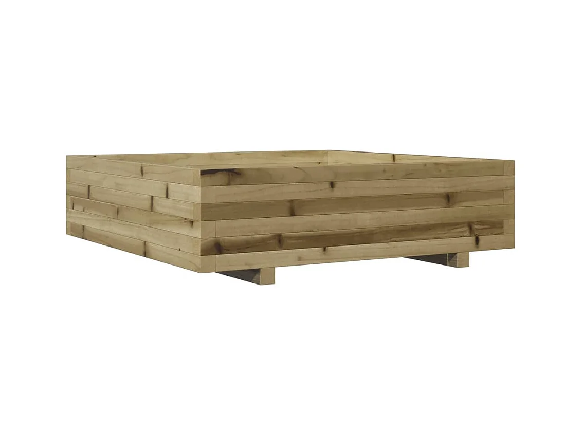 Vassoio per fioriera aiuola rialzata piante fiori terrazza giardino 90 x 90 x 26,5 cm legno di pino impregnato marrone 02_0038047