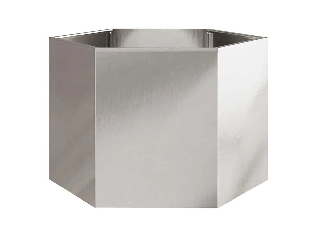 Bandeja para plantador canteiro elevado plantas flores terraço jardim hexágono 69 x 60 x 45 cm aço inoxidável prata 02_0038653