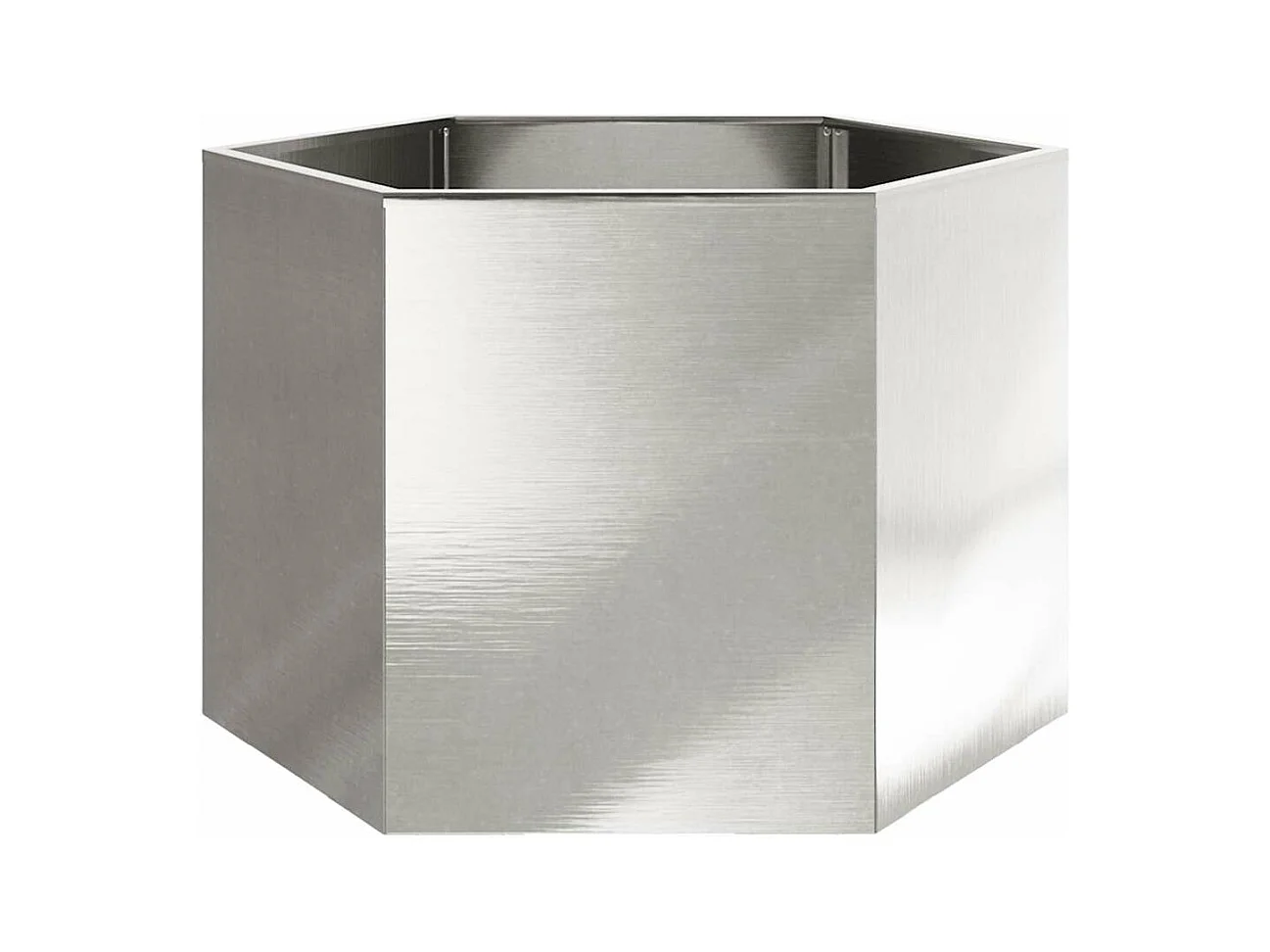 Bandeja para plantador canteiro elevado plantas flores terraço jardim hexágono 69 x 60 x 45 cm aço inoxidável prata 02_0038653