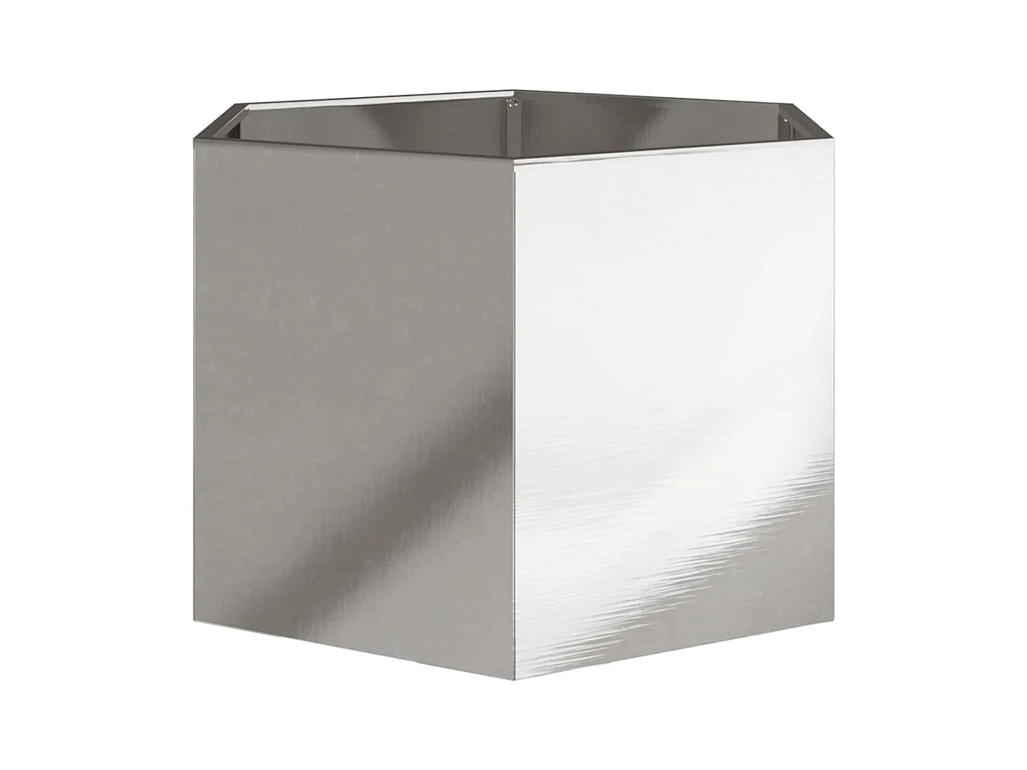 Bandeja para plantador canteiro elevado plantas flores terraço jardim hexágono 69 x 60 x 45 cm aço inoxidável prata 02_0038653