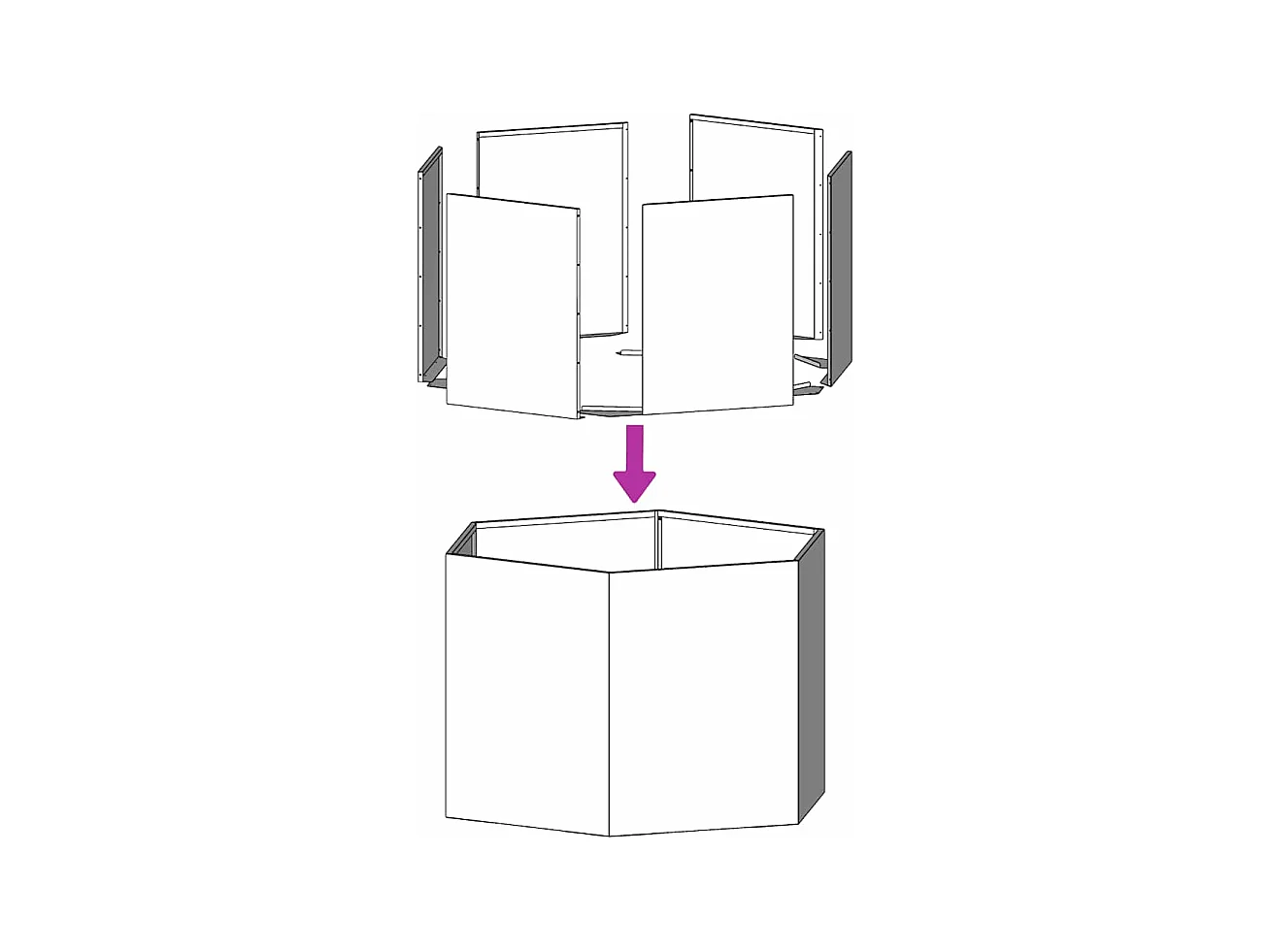 Bandeja para plantador canteiro elevado plantas flores terraço jardim hexágono 69 x 60 x 45 cm aço inoxidável prata 02_0038653