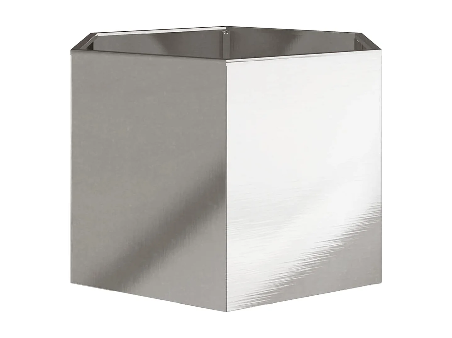 Bandeja para plantador canteiro elevado plantas flores terraço jardim hexágono 69 x 60 x 45 cm aço inoxidável prata 02_0038653