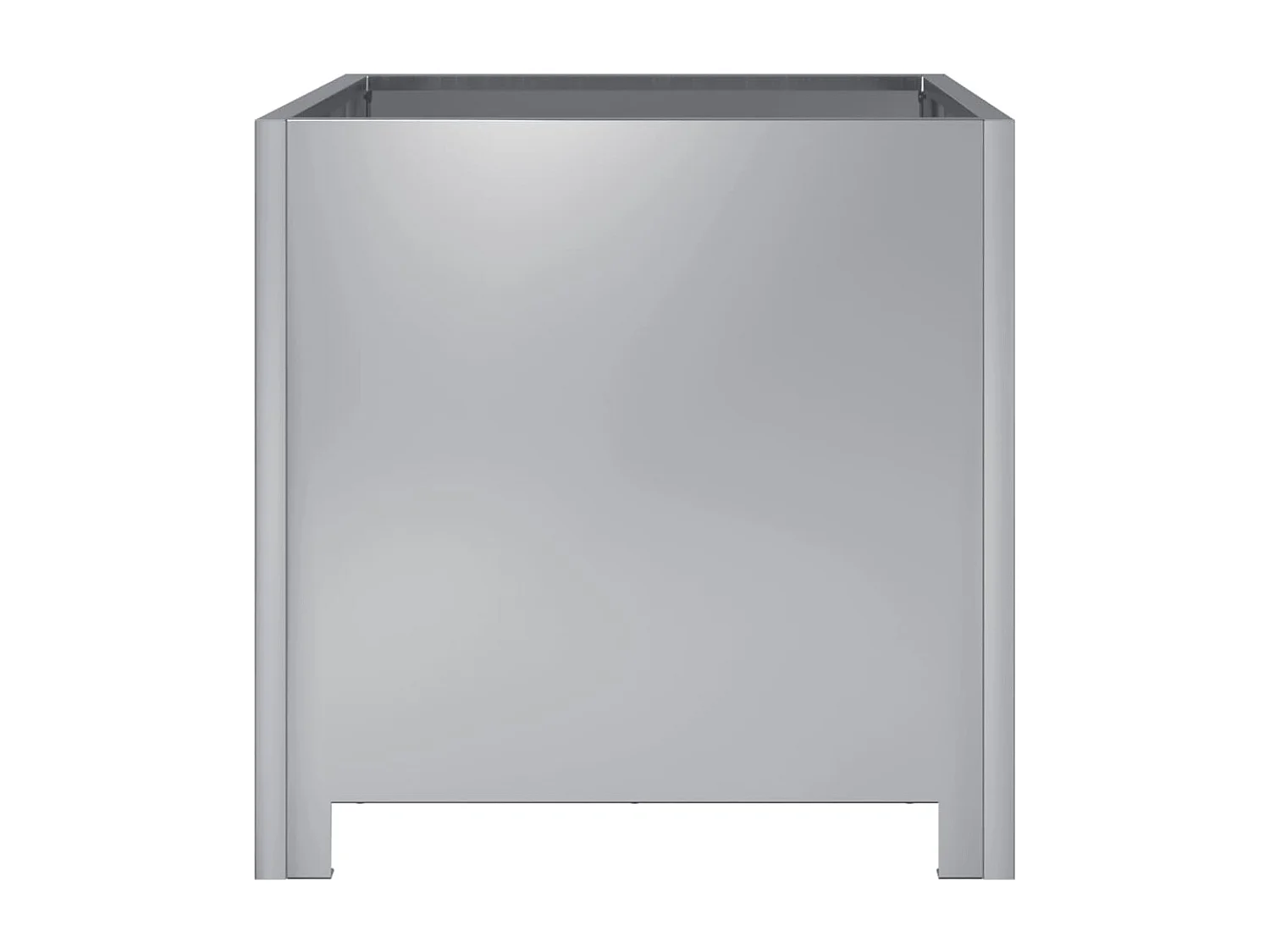 Vaso per fioriera aiuola rialzata piante fiori giardino terrazze set da 2 40 x 40 x 40 cm acciaio zincato argento 02_0038956