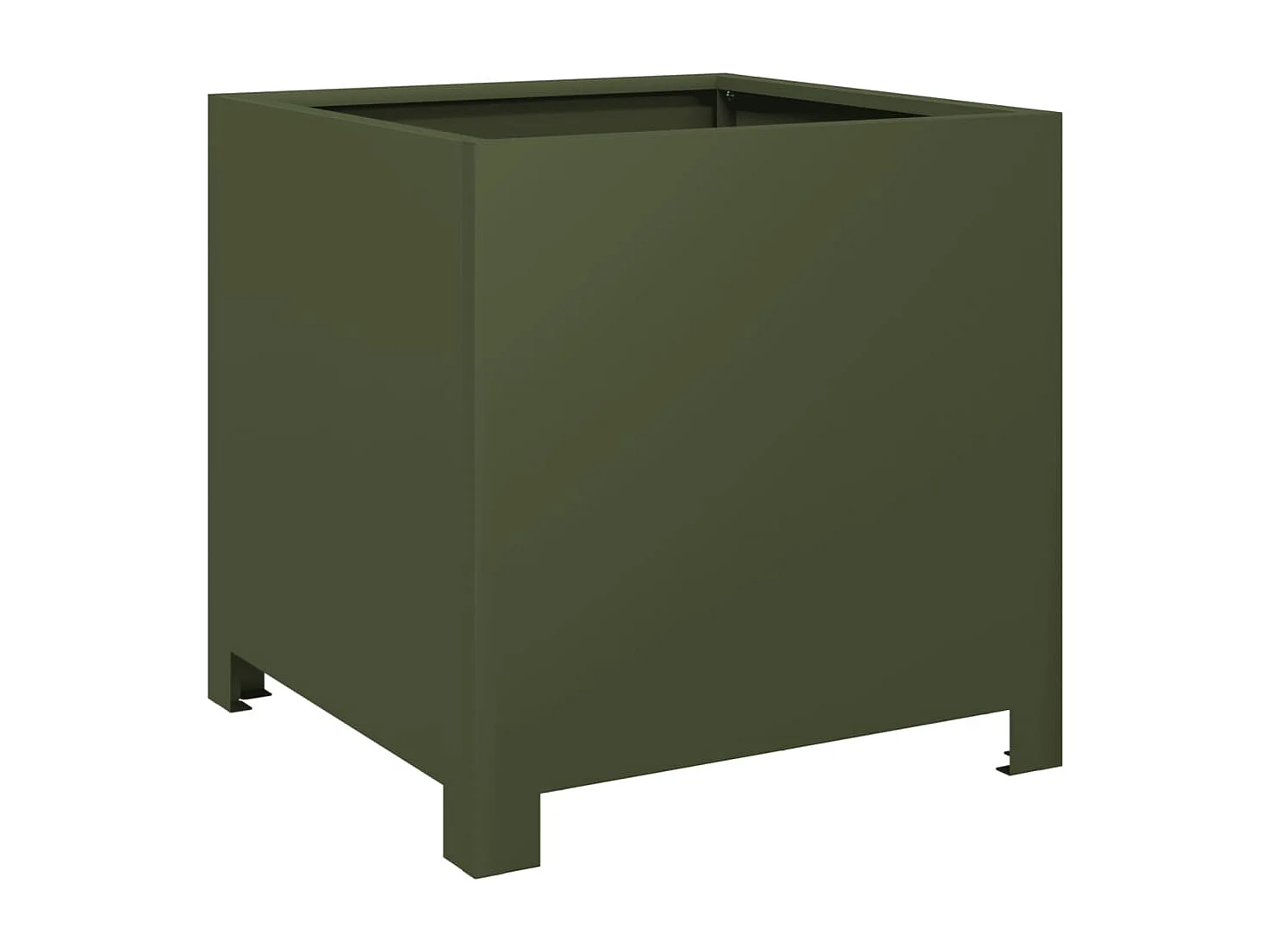 Macetero bancal elevado plantas flores terraza jardín oliva 40 x 40 x 40 cm verde acero 02_0038697