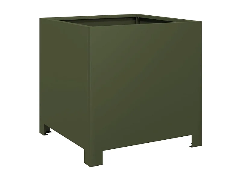 Macetero bancal elevado plantas flores terraza jardín oliva 40 x 40 x 40 cm verde acero 02_0038697