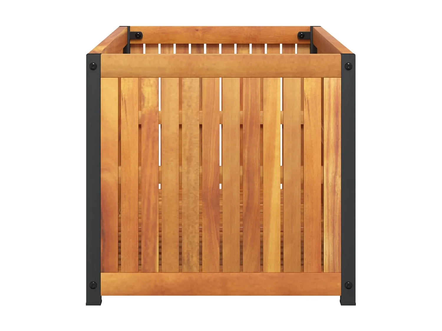 Vassoio per fioriera aiuola rialzata piante fiori terrazza giardino 85 x 45 x 44 cm legno massello di acacia e acciaio marrone 02_0037961