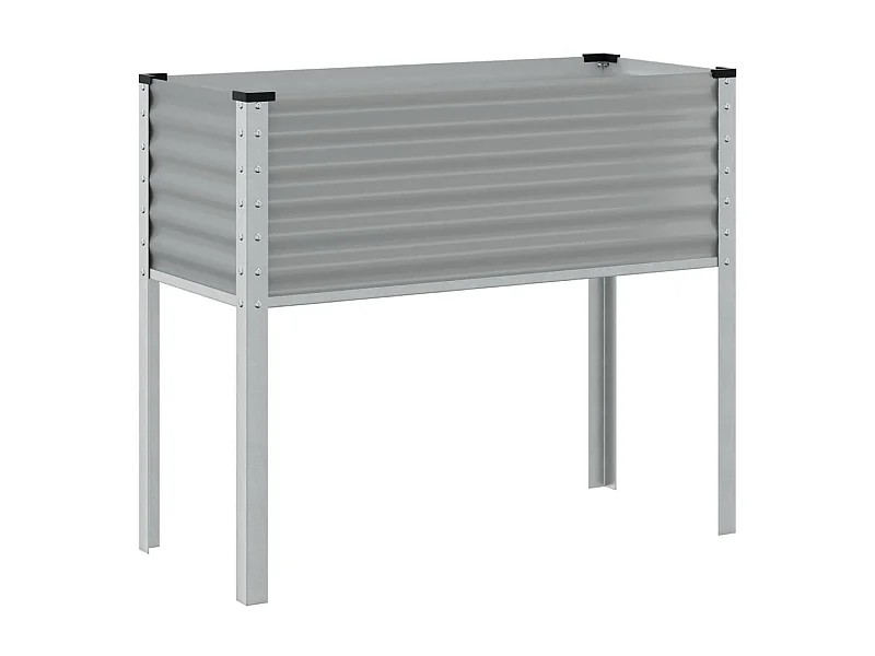 Macetero bancal elevado plantas flores terraza jardín 100 x 41 x 90 cm gris acero 02_0037272