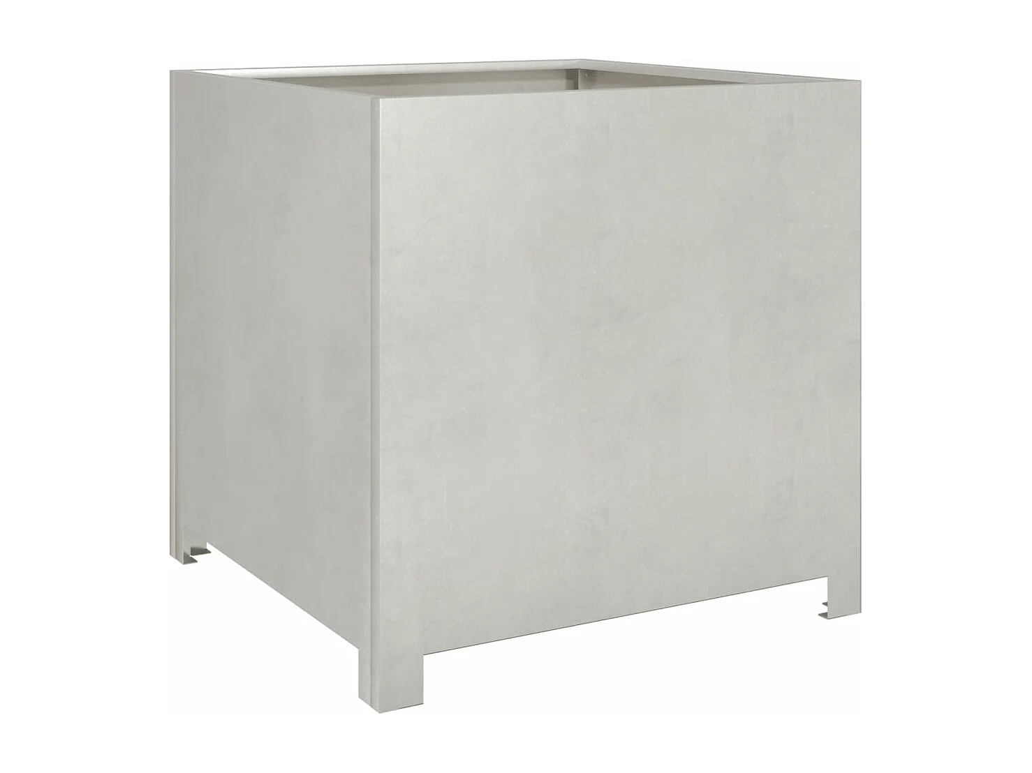 Vassoio per fioriera aiuola rialzata piante fiori terrazzo giardino 50 x 50 x 50 cm acciaio inox Argento 02_0037662