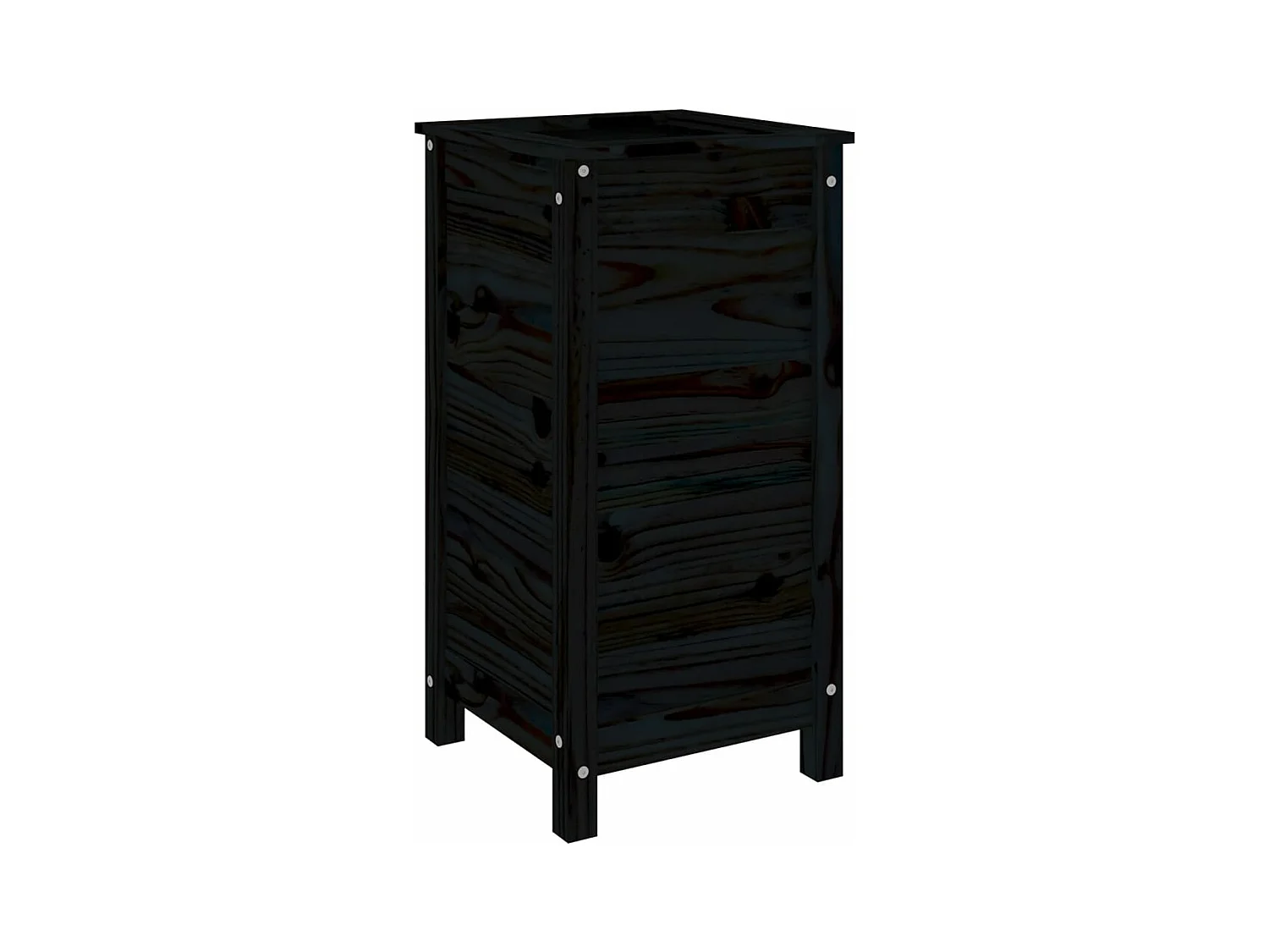 Vassoio per fioriera aiuola rialzata piante fiori terrazza giardino 40 x 40 x 78 cm legno massiccio di pino nero 02_0037582