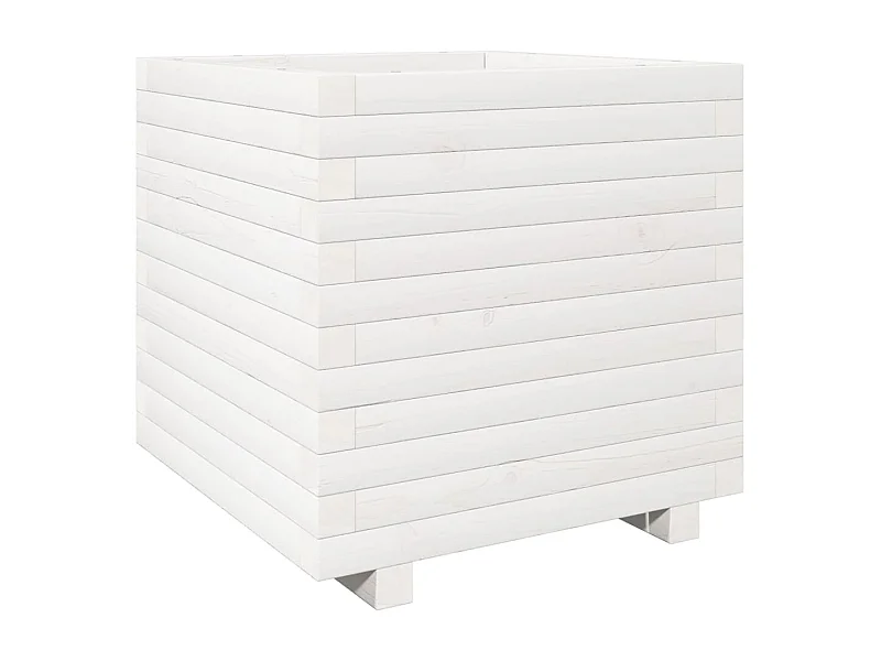 Jardinière bac lit surélevé bois blanche 50 x 50 x 49.5 cm 02_0037648