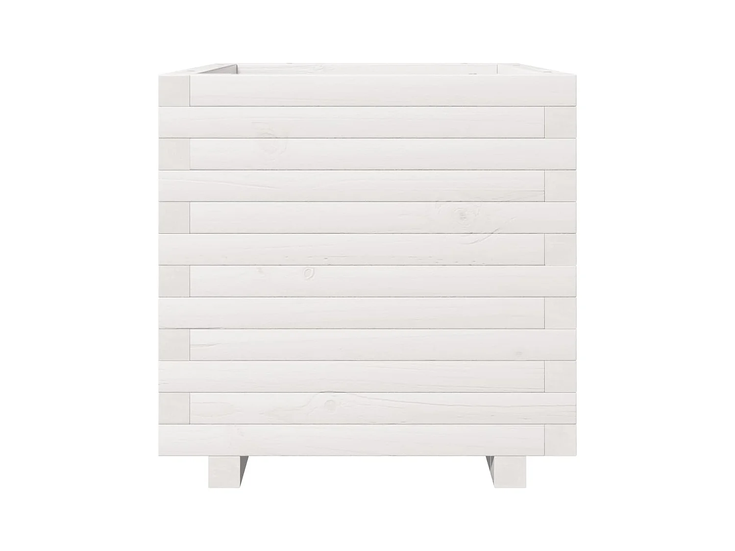 Jardinière bac lit surélevé bois blanche 50 x 50 x 49.5 cm 02_0037648