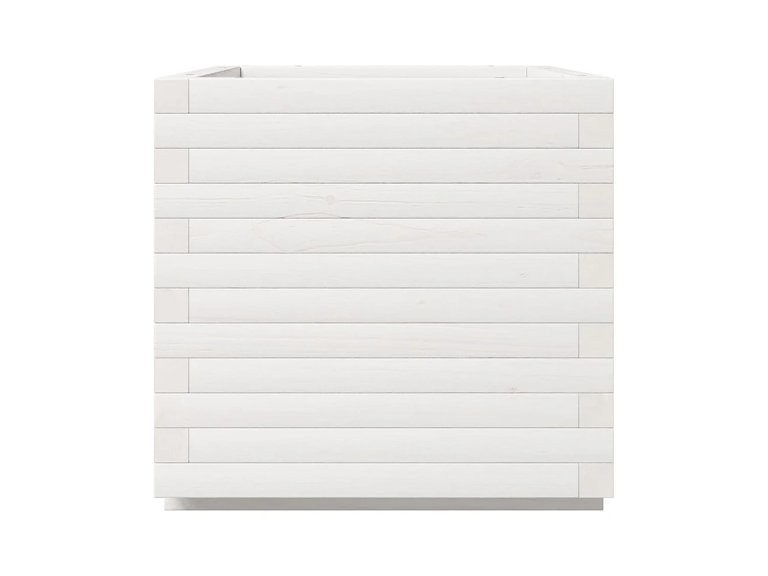 Jardinière bac lit surélevé bois blanche 50 x 50 x 49.5 cm 02_0037648