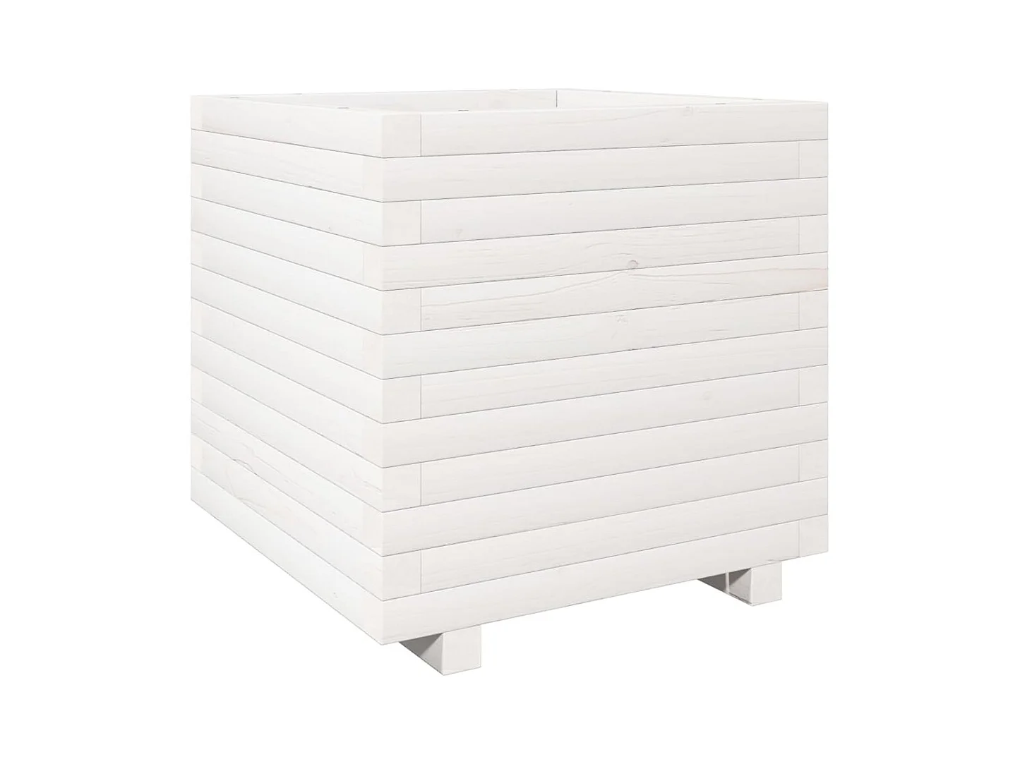 Jardinière bac lit surélevé bois blanche 50 x 50 x 49.5 cm 02_0037648