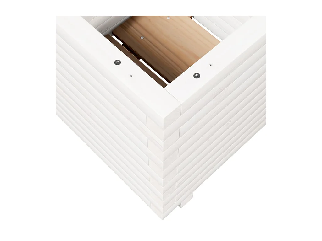 Jardinière bac lit surélevé bois blanche 50 x 50 x 49.5 cm 02_0037648