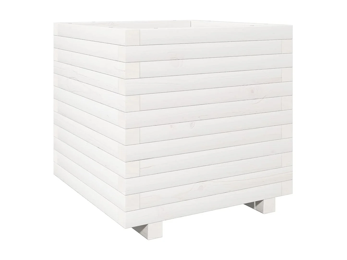Jardinière bac lit surélevé bois blanche 50 x 50 x 49.5 cm 02_0037648