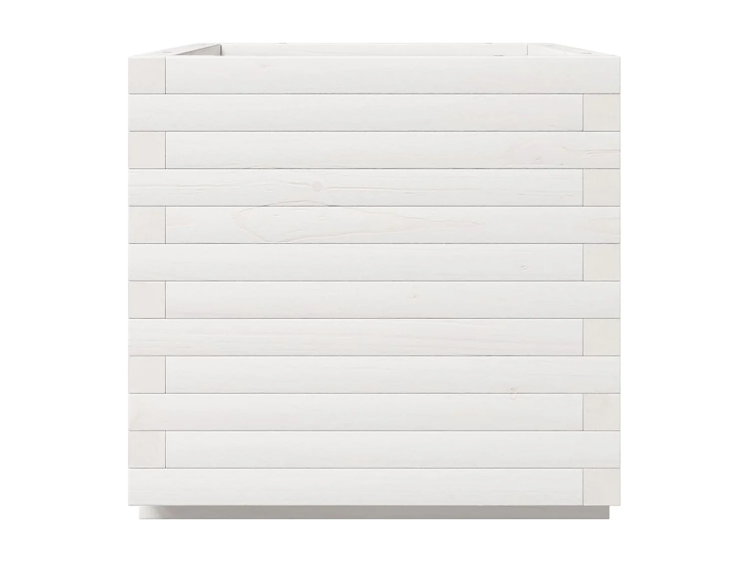 Jardinière bac lit surélevé bois blanche 50 x 50 x 49.5 cm 02_0037648