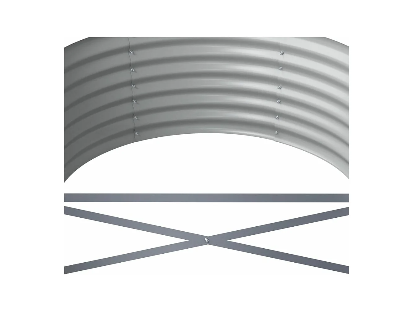 Jardinière bac lit surélevé grise 224 x 80 x 36 cm 02_0039602