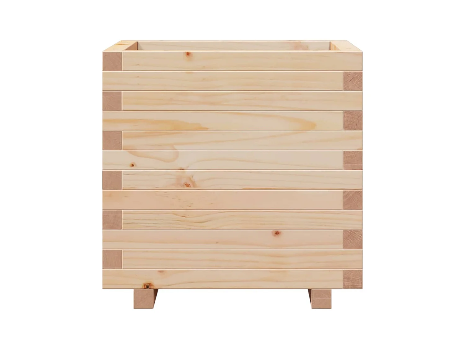 Macetero bancal elevado plantas flores terraza jardín 50 x 50 x 49,5 cm madera maciza de pino marrón 02_0037645