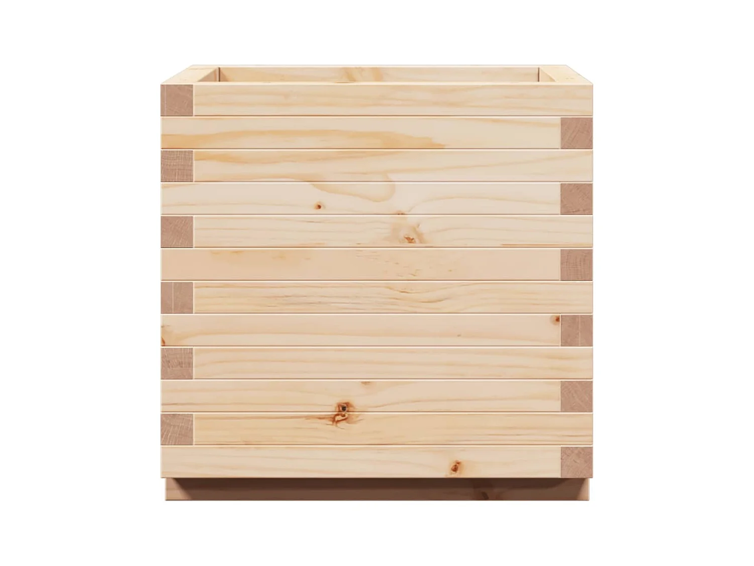 Macetero bancal elevado plantas flores terraza jardín 50 x 50 x 49,5 cm madera maciza de pino marrón 02_0037645