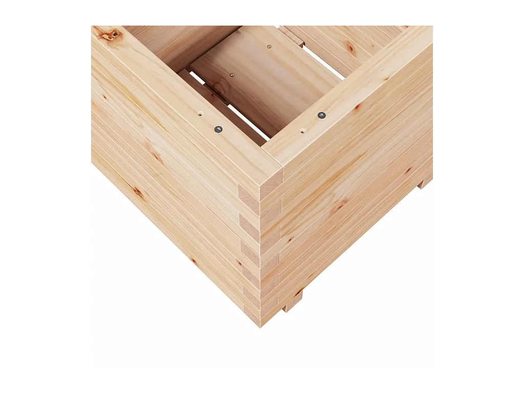 Macetero bancal elevado plantas flores terraza jardín 50 x 50 x 49,5 cm madera maciza de pino marrón 02_0037645