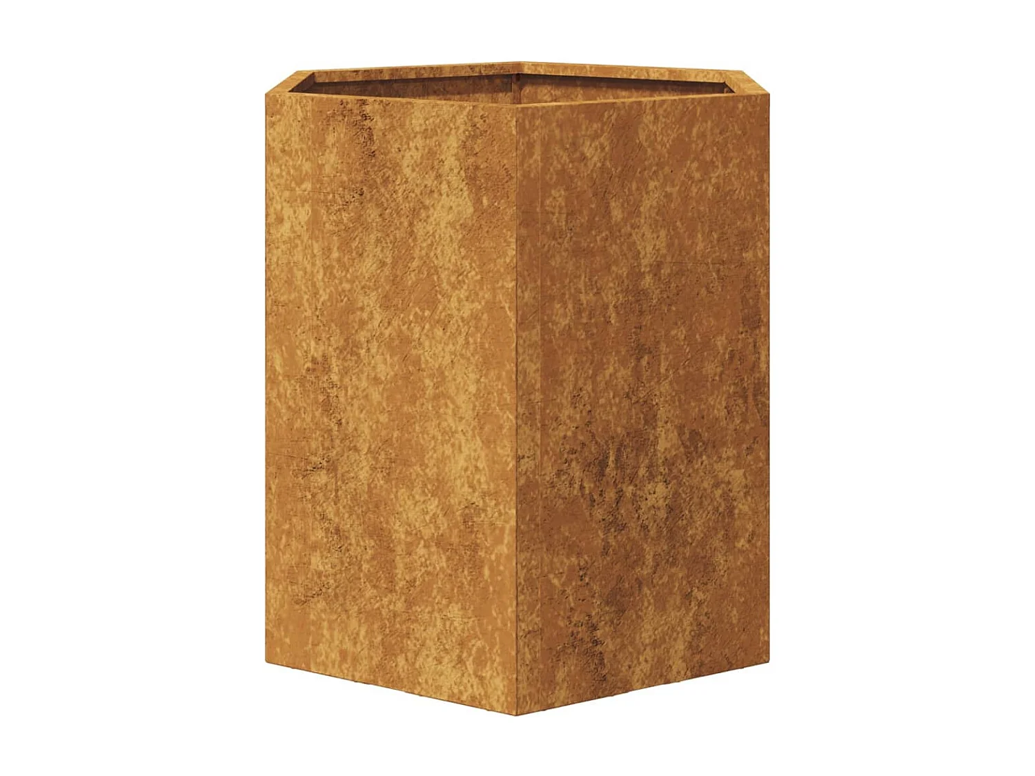 Macetero bancal elevado plantas flores jardín terrazas juego de 2 hexágono 46 x 40 x 45 cm acero corten marrón 02_0039075