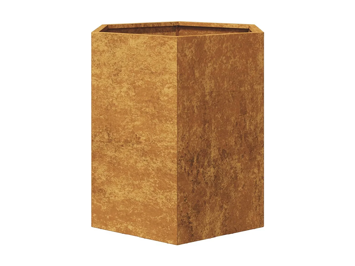 Macetero bancal elevado plantas flores jardín terrazas juego de 2 hexágono 46 x 40 x 45 cm acero corten marrón 02_0039075