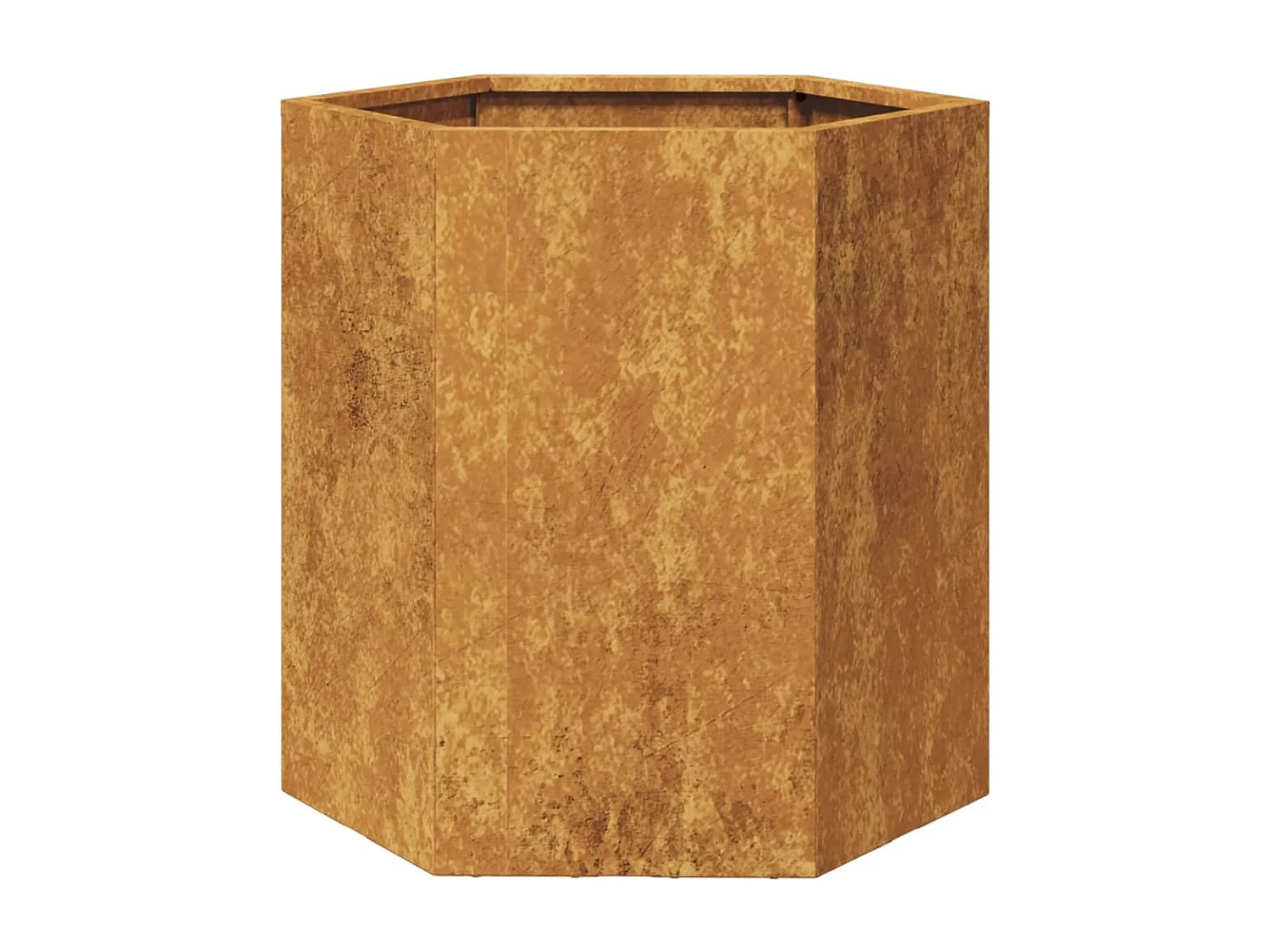 Macetero bancal elevado plantas flores jardín terrazas juego de 2 hexágono 46 x 40 x 45 cm acero corten marrón 02_0039075