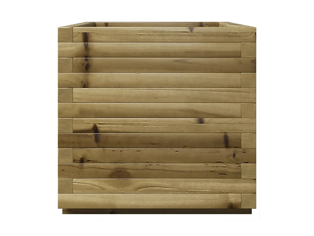Macetero bancal elevado plantas flores terraza jardín 50 x 50 x 49,5 cm madera de pino impregnada marrón 02_0037644