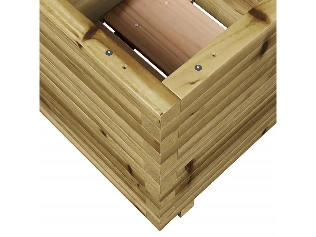 Vassoio per fioriera aiuola rialzata piante fiori terrazza giardino 50 x 50 x 49,5 cm legno di pino impregnato marrone 02_0037644