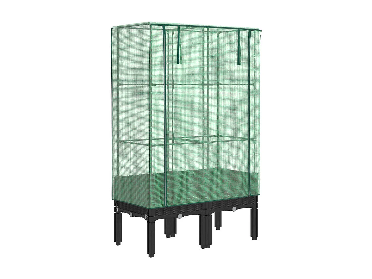 Vaso per fioriera rialzata per piante fiori terrazza da giardino rialzata con rivestimento in simil rattan 80 x 40 x 140 cm nero 02_0038792