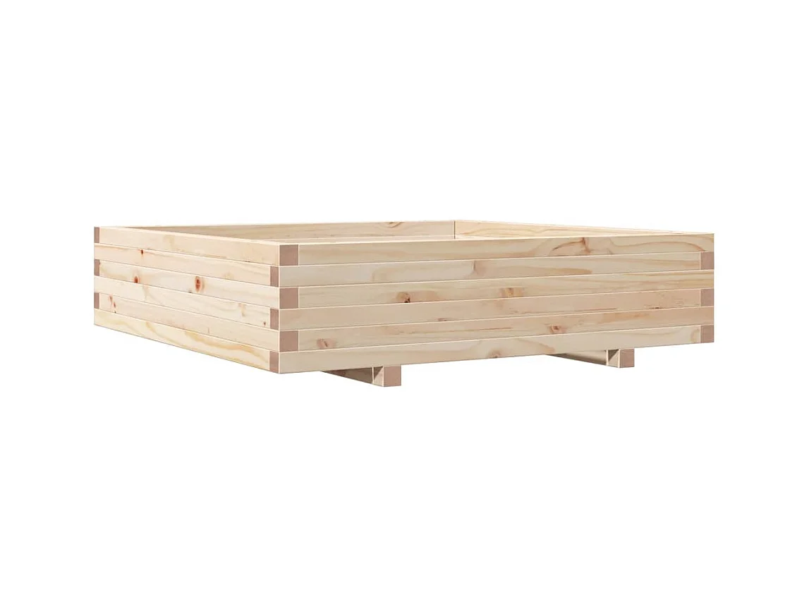 Vassoio per fioriera aiuola rialzata piante fiori terrazza giardino 100 x 100 x 26,5 cm legno di pino massiccio marrone 02_0037254