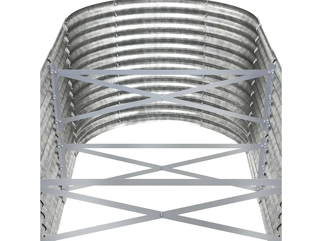 Macetero bancal elevado plantas flores terraza jardín jardín acero con revestimiento de polvo plateado Plata 02_0039711