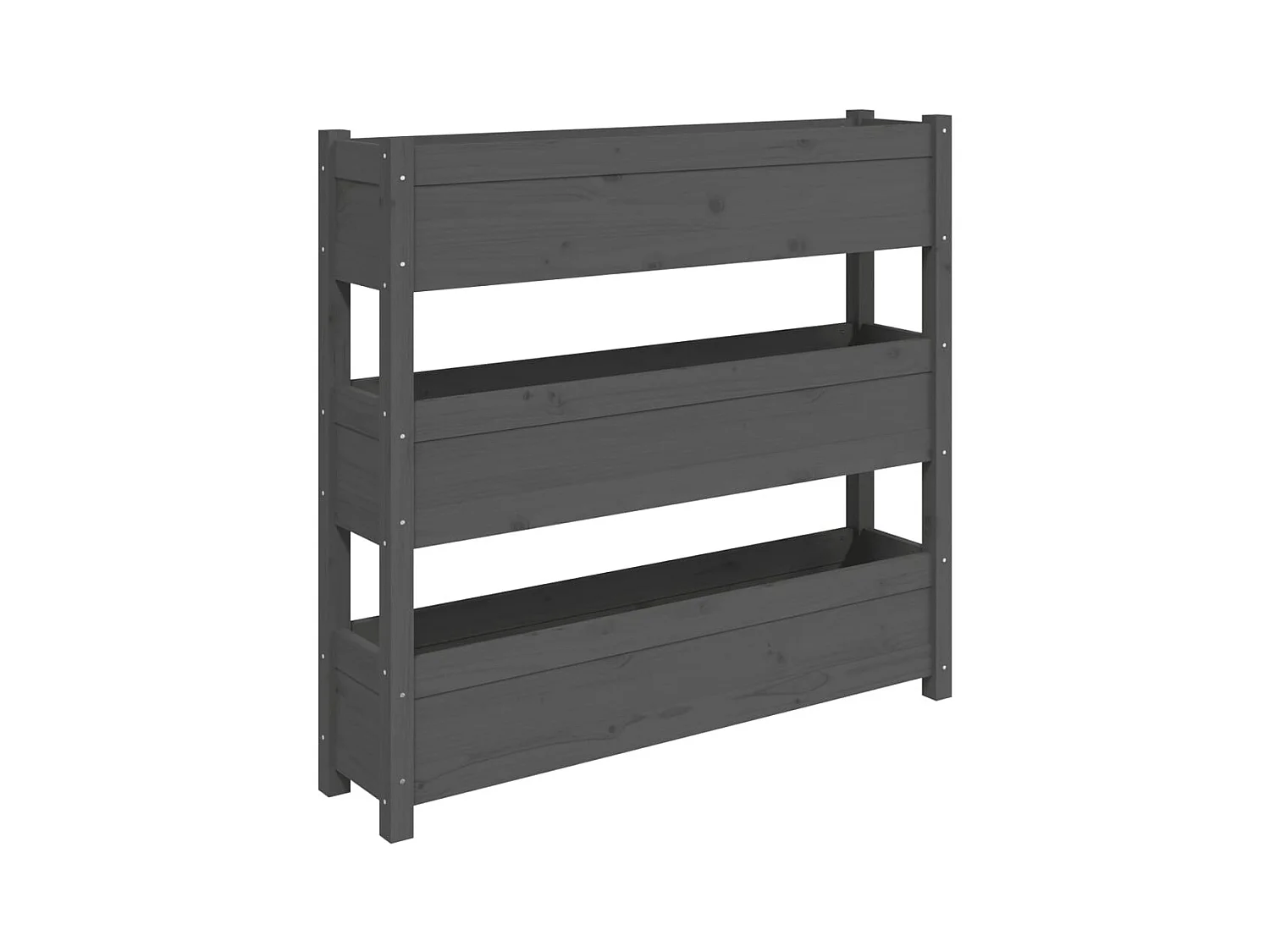 Vassoio per fioriera aiuola rialzata piante fiori terrazza giardino 112 x 25 x 104,5 cm legno massello di pino grigio 02_0037395