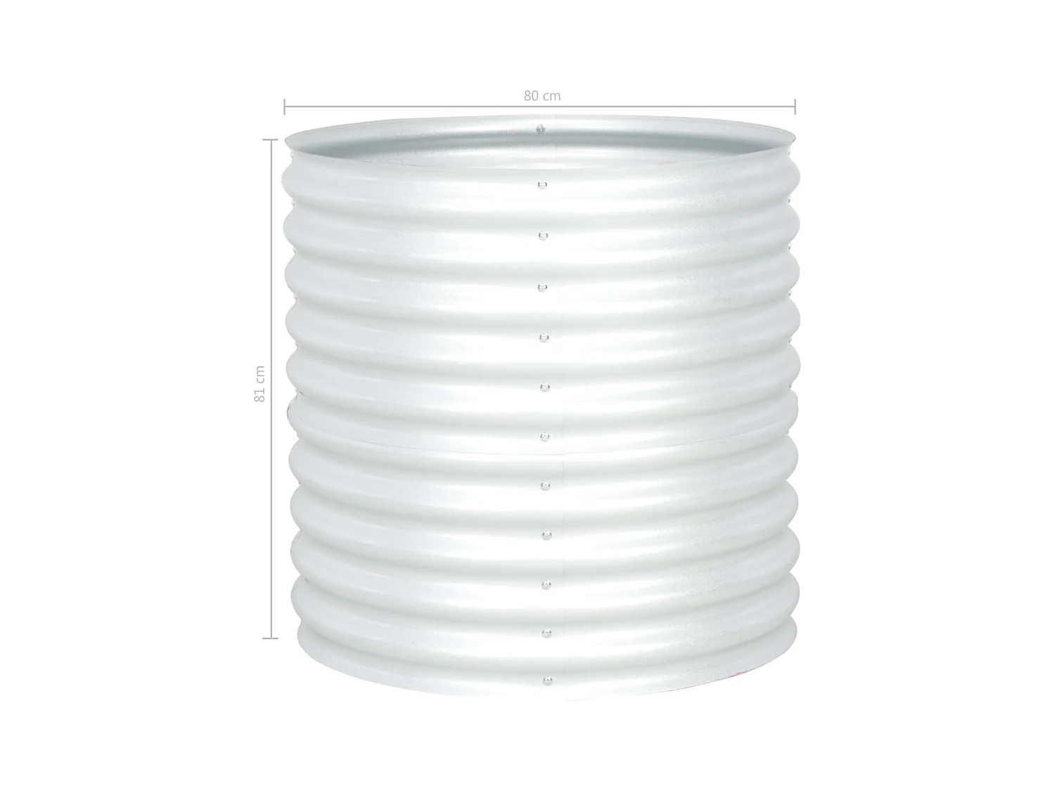 Jardinière lit surélevé plantes argenté 80 x 80 x 81 cm 02_0001083