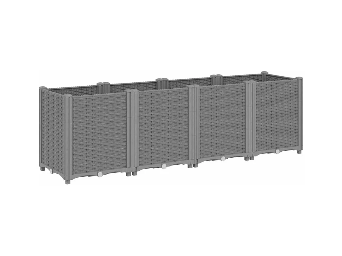 Jardinière bac lit surélevé grise 160 x 40 x 53 cm 02_0038533