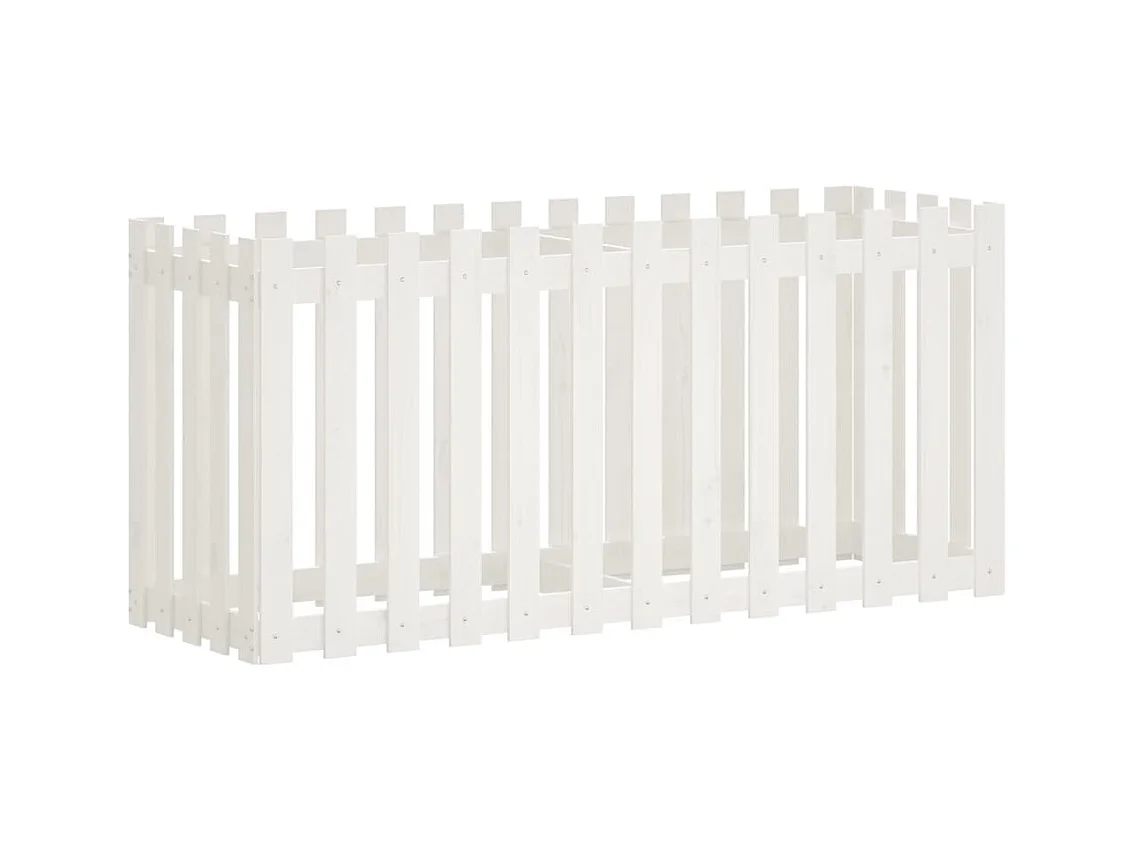 Jardinière bac lit surélevé blanche 150 x 50 x 70 cm 02_0039801