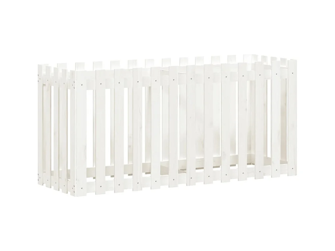 Jardinière bac lit surélevé blanche 150 x 50 x 70 cm 02_0039801